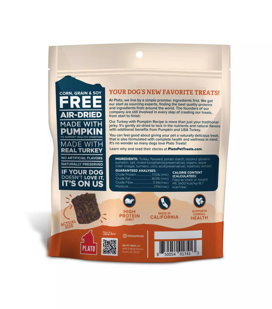 Plato Pet Treats Jerky Bites - Turkey with Pumpkin 170g