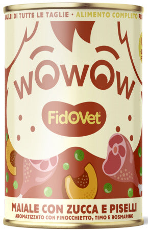 Fidovet Wowow Wet Dog Food Pork with Pumpkin and Peas