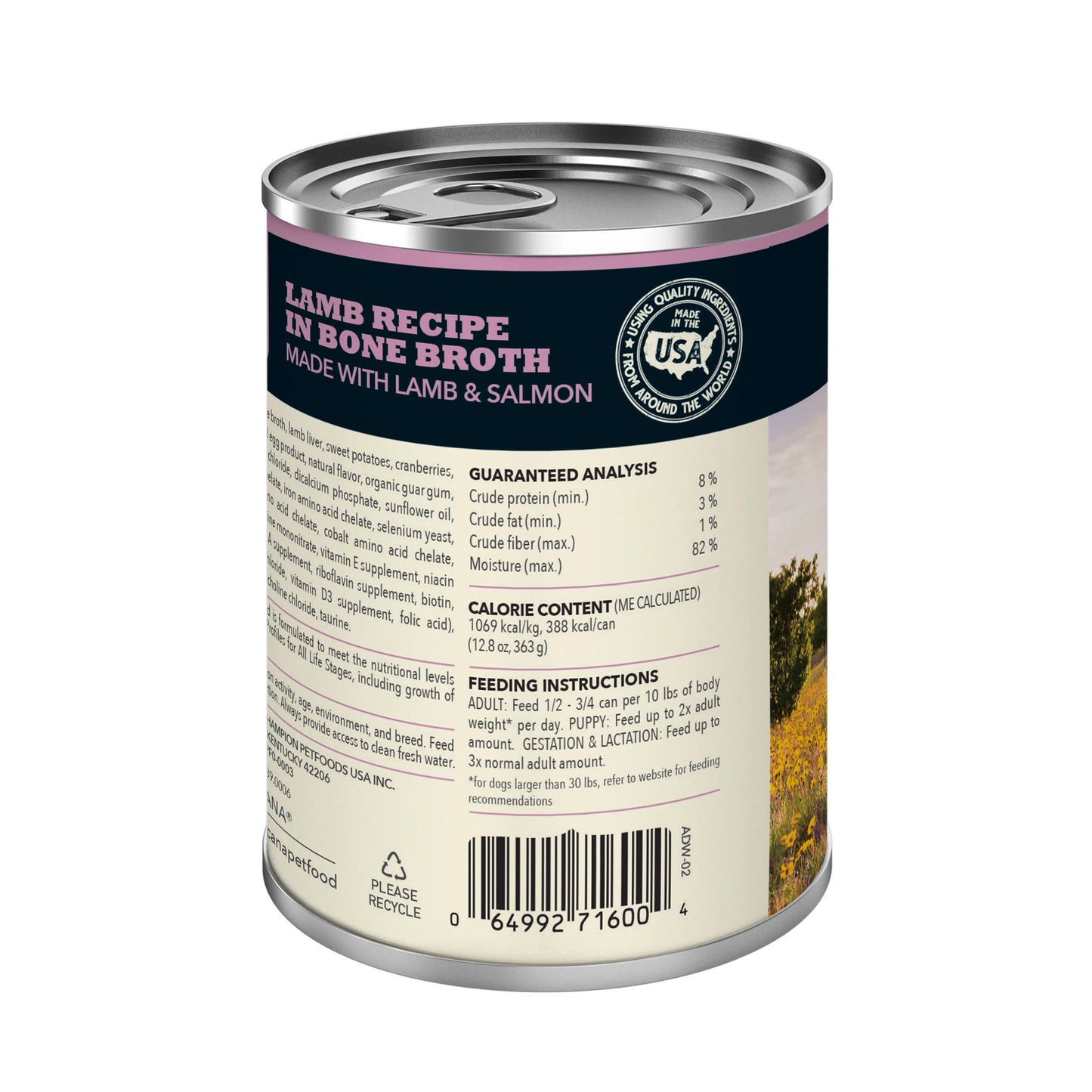 ACANA Premium Chunks Wet Dog Food Lamb Recipe in Bone Broth 363g