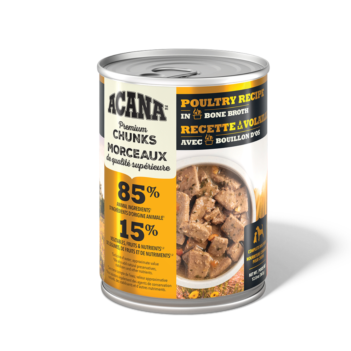 ACANA Premium Chunks Wet Dog Food Poultry Recipe in Bone Broth 363g
