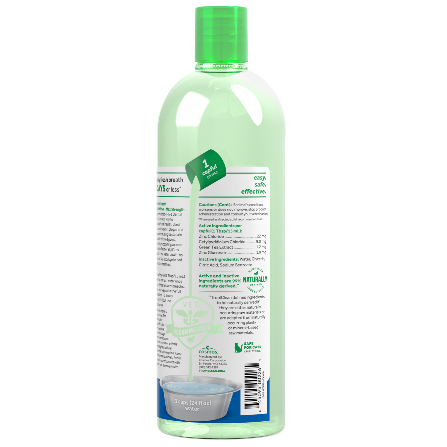 Tropiclean Fresh Breath Adv Whitening Dental Health Solution Dog 473ml