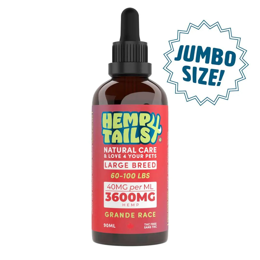 Hemp 4 Tails: JUMBO Large Breed (60-100lbs) – 3600mg – 90ml