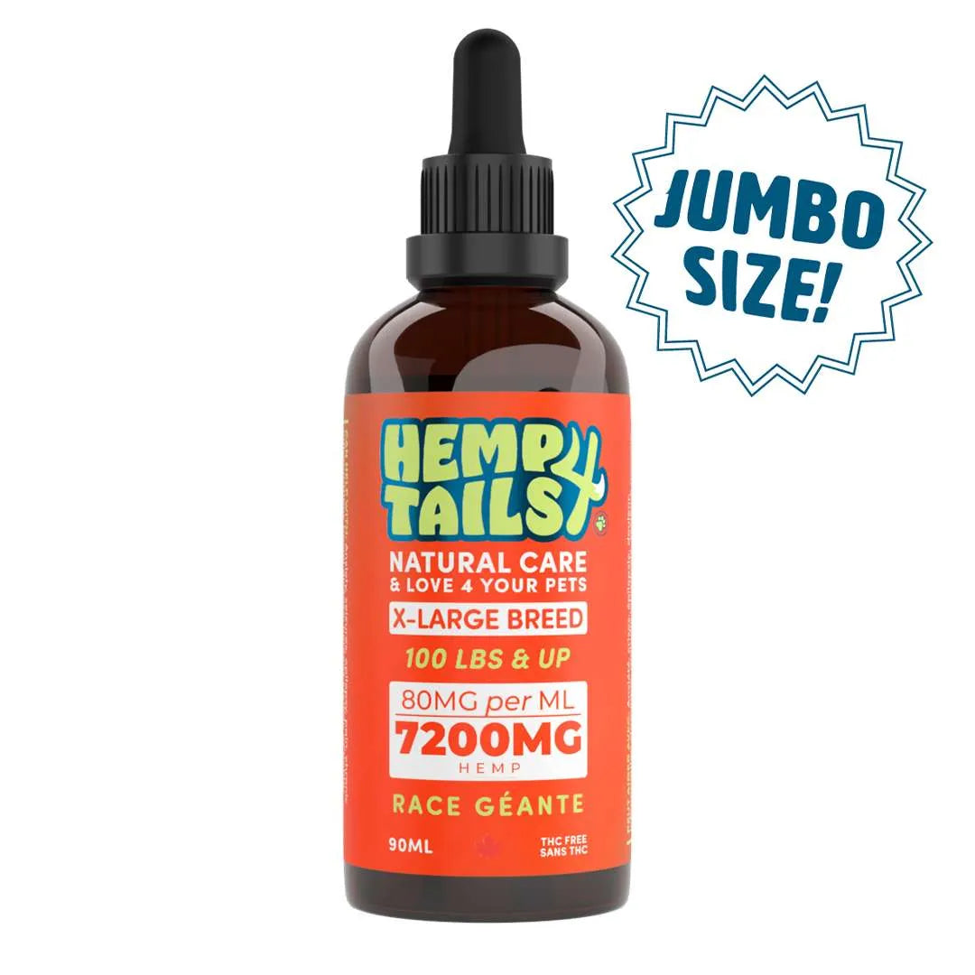 Hemp 4 Tails: JUMBO X-Large Breed (100lbs & UP) – 7200mg – 90ml