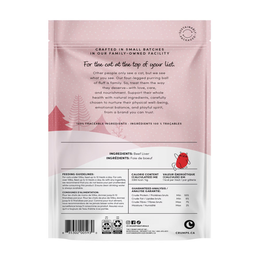 Crumps Holiday Festive Freeze Dried Beef Treats Cat 30g