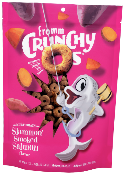 FROMM® CRUNCHY O'S® SLAMMON' SMOKED SALMON MULTIGRAIN DOG TREATS