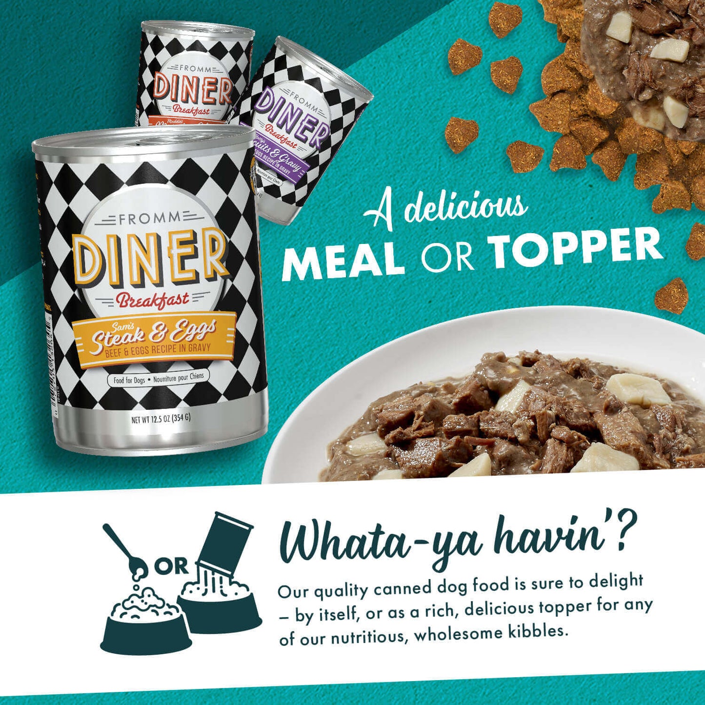 FROMM® DINER SAM'S STEAK & EGGS BEEF & EGGS IN GRAVY STEW WET DOG FOOD