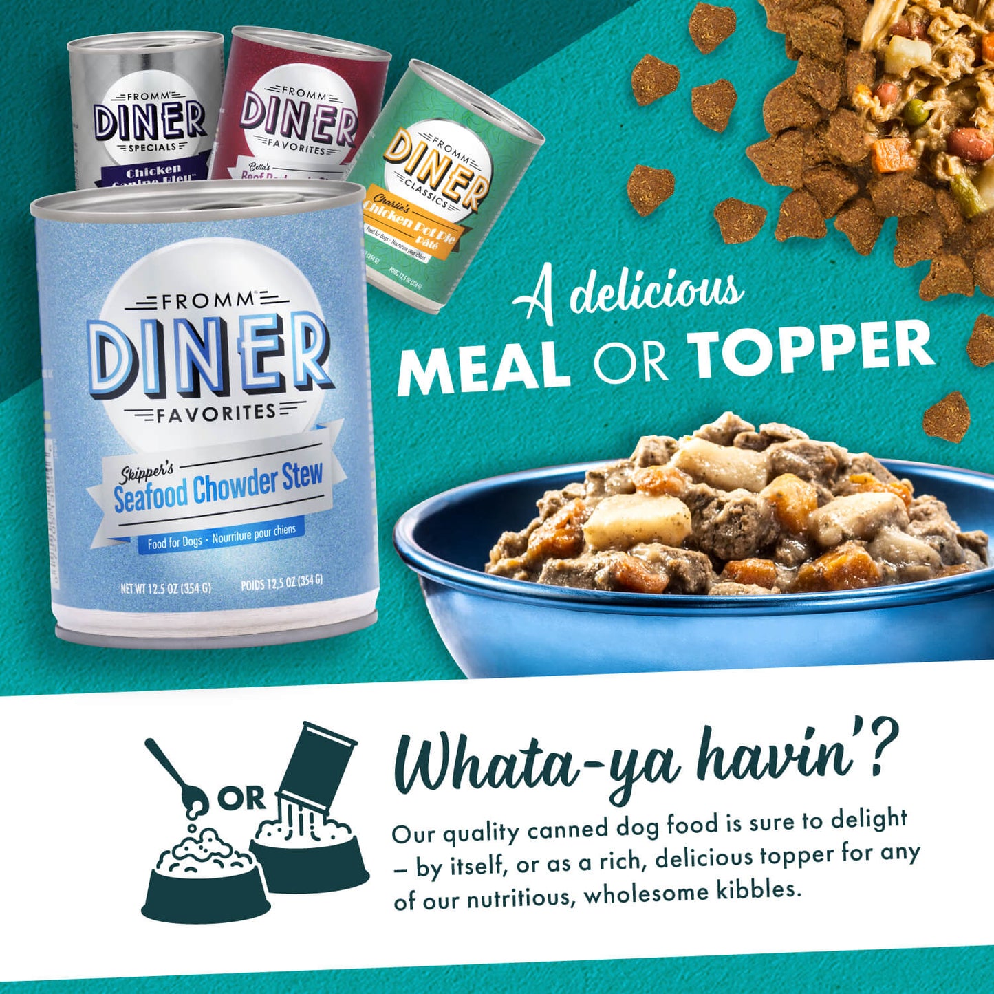 FROMM® DINER FAVORITES SKIPPER'S SEAFOOD CHOWDER STEW WET DOG FOOD