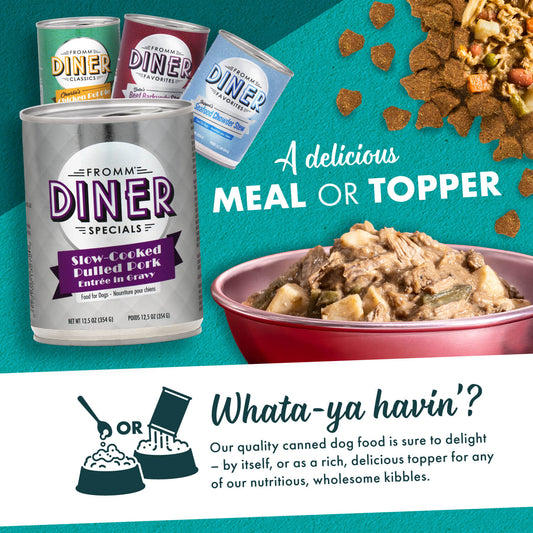 FROMM® DINER SPECIALS SLOW-COOKED PULLED PORK ENTRÉE IN GRAVY WET DOG FOOD