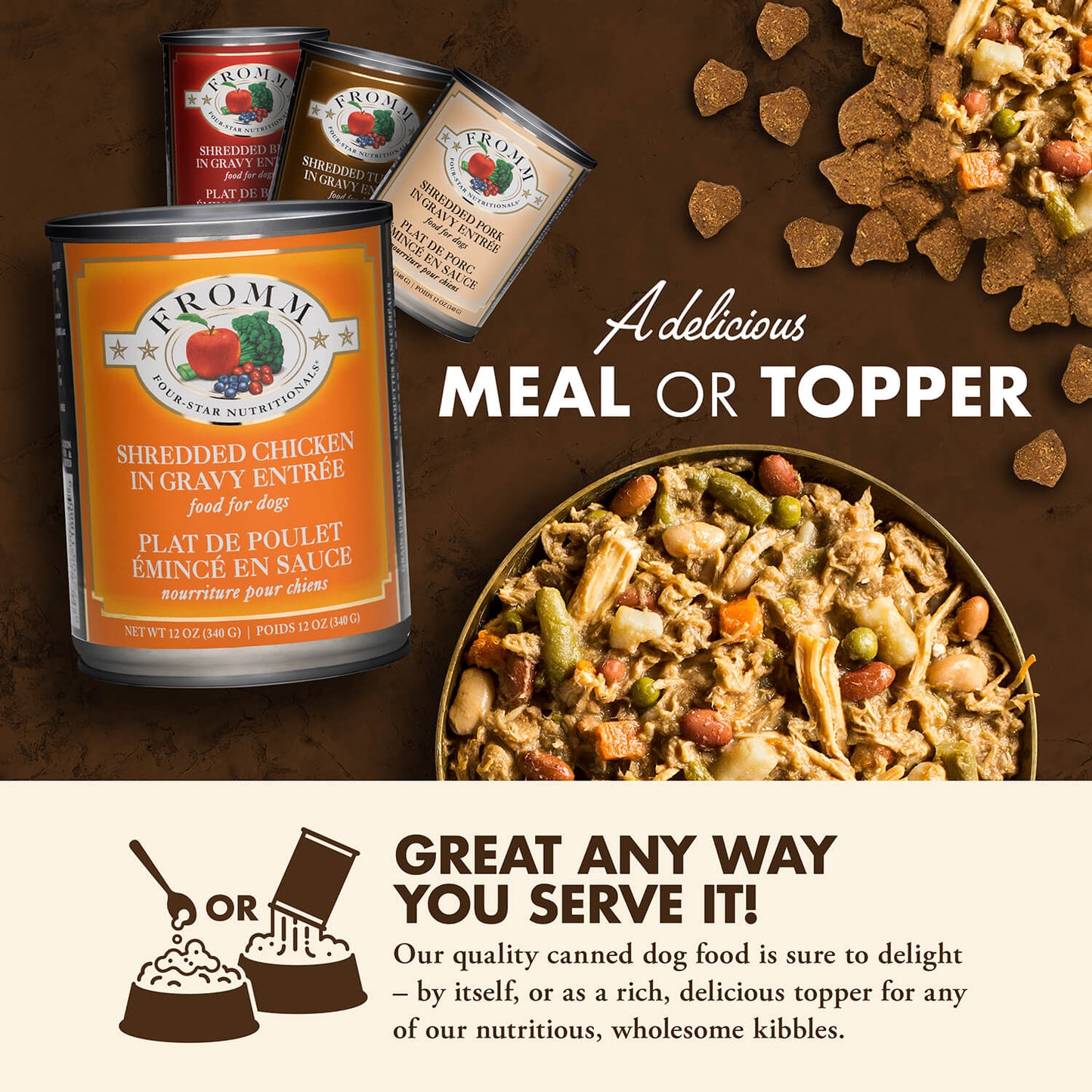 FROMM® FOUR STAR NUTRITIONALS® SHREDDED CHICKEN IN GRAVY ENTRÉE