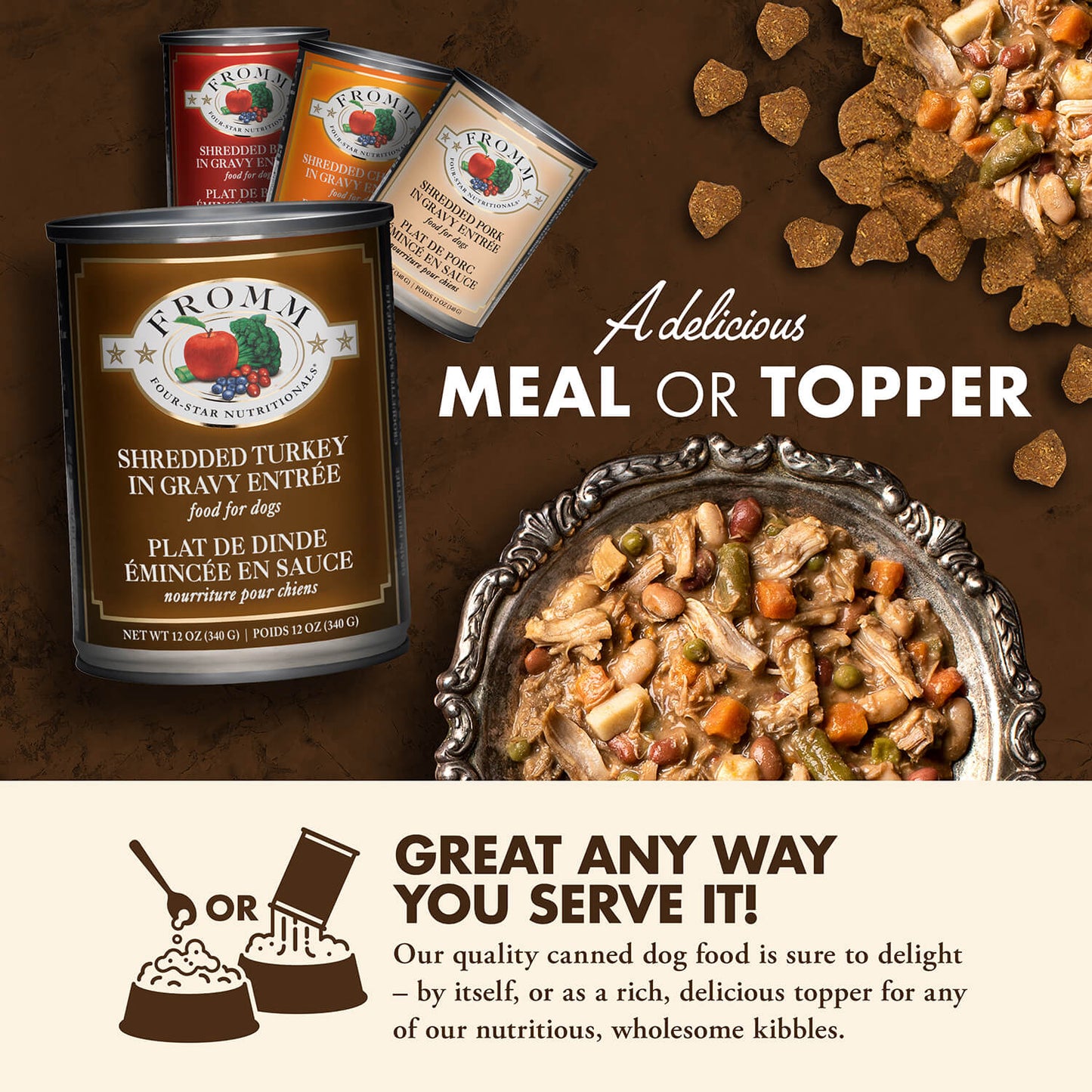 FROMM® FOUR STAR NUTRITIONALS® SHREDDED TURKEY IN GRAVY ENTRÉE
