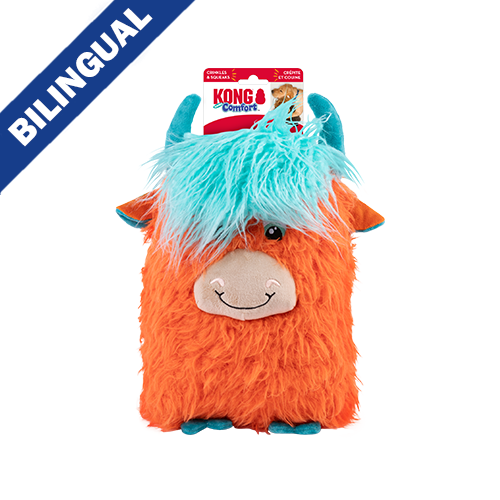 Kong® Comfort Jumbo Highland Cow Assorted X-Large Dog Toy