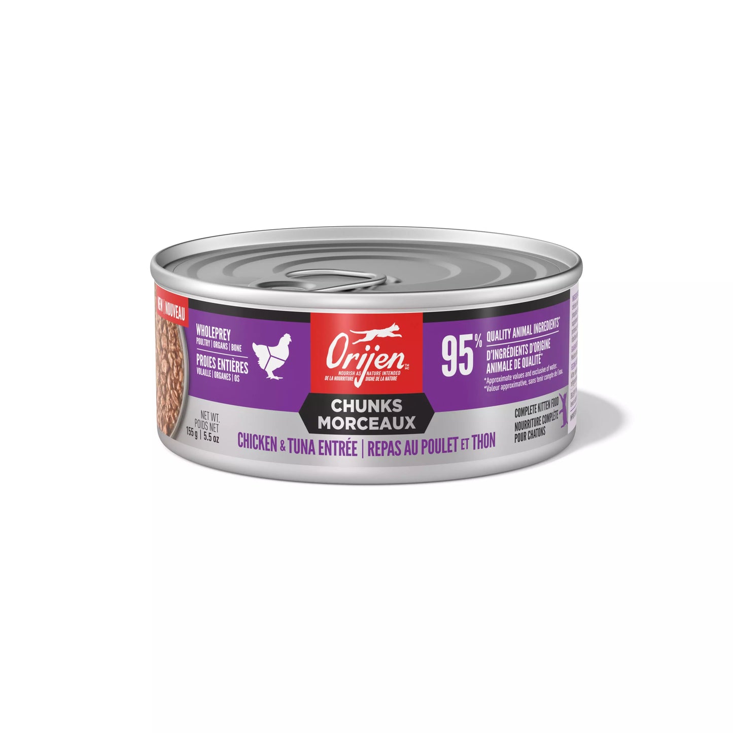 ORIJEN Chunks Wet Kitten Food Chicken + Tuna Entrée 155g