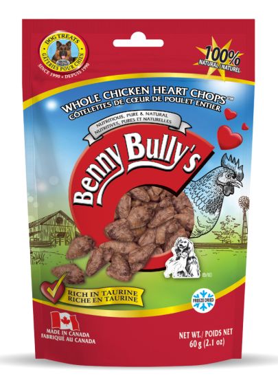 Benny Bullys Chicken Heart Chops Dog 60g 1pc
