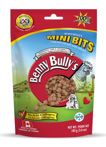 Benny Bullys Dog Treats - Mini Chicken Heart Bites 103g 1pc