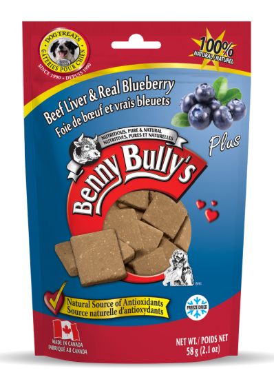 Benny Bullys Pure Beef Liver Plus Real Blueberry Dog 58g 1pc
