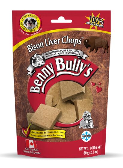 Benny Bullys Bison Liver Chops Dog 60g 1pc