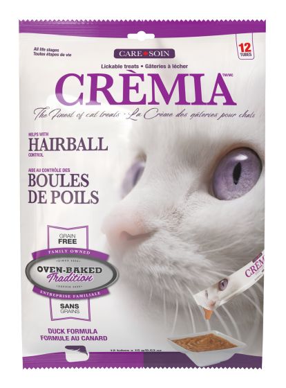 Oven-Baked Tradition Crèmia Lickable Treats Grain-Free Hairball Duck Cat  12 Tubes 15g