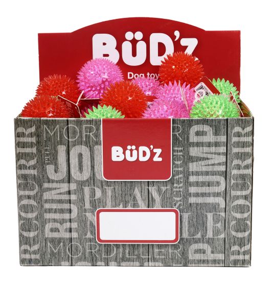 Bud'Z Rubber Toy - Plain Balls With Spikes, 3 Colors