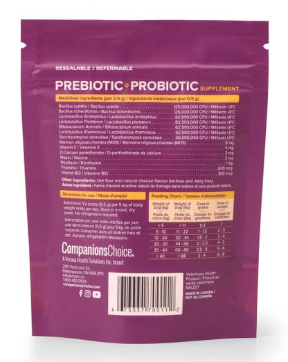 Companions Choice Prebiotic + Probiotic Powder Supplement 125g Dog & Cat