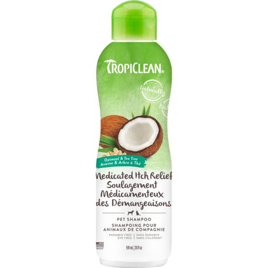 Tropiclean Medicated Itch Relief Pet Shampoo - Oatmeal and Tea Tree