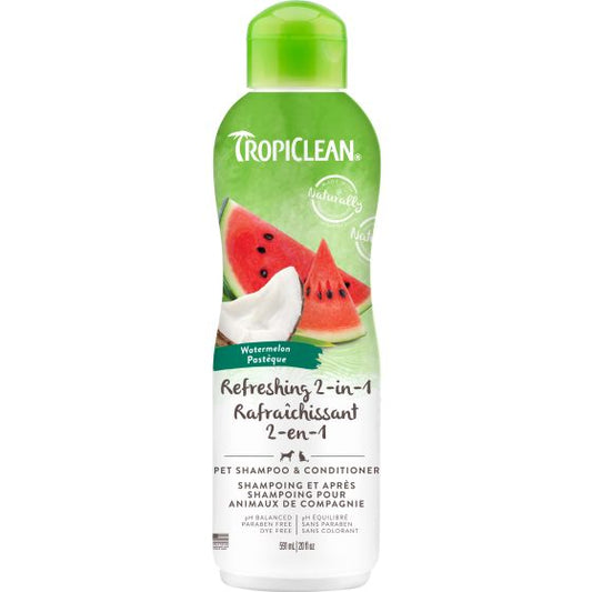 Tropiclean Refreshing 2-in-1 Pet Shampoo and Conditioner - Watermelon Pasteque