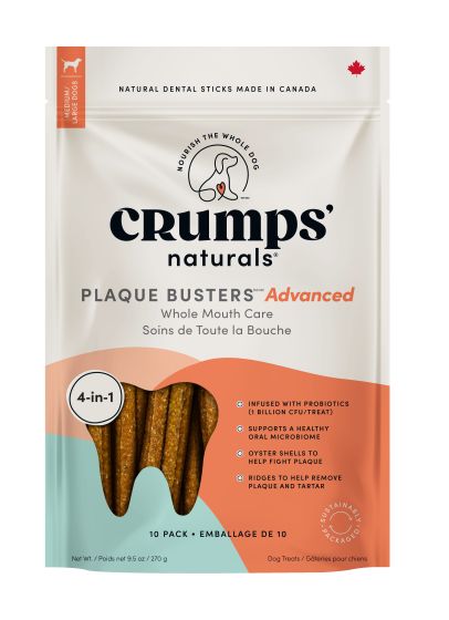 Crumps Plaque Busters Advanced Whole Mouth Care Dental Sticks With Probiotics Dog