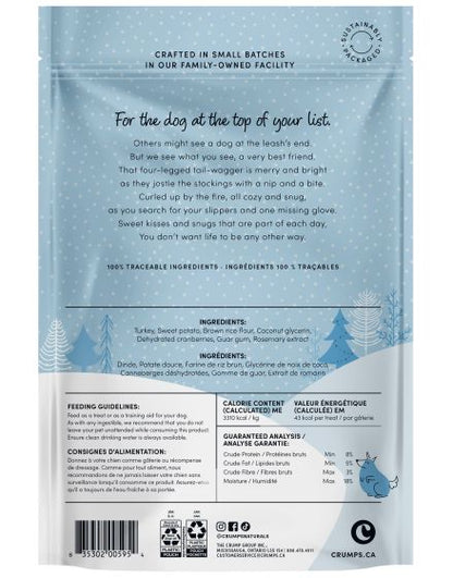 Crumps Holiday Festive Cookies Turkey & Cranberries Treat Dog 270g