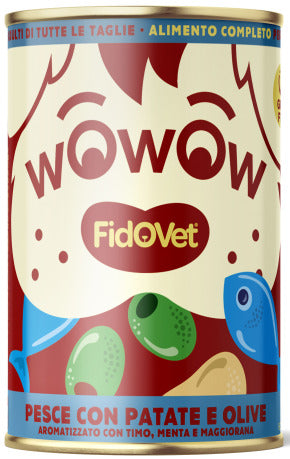 Fidovet Wowow Wet Dog Food Fish with potatoes and olives