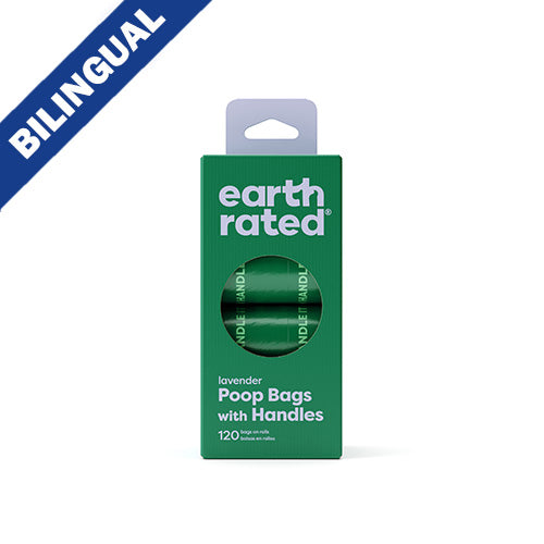 earth rated® Easy-Tie Handle Poop Bags on Refill Rolls Lavender Scented (120ct)