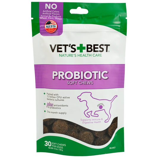 Vets Best Probiotic Soft Chews Dog 30pc