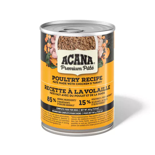 ACANA Premium Pate Wet Dog Food Poultry Recipe 363g