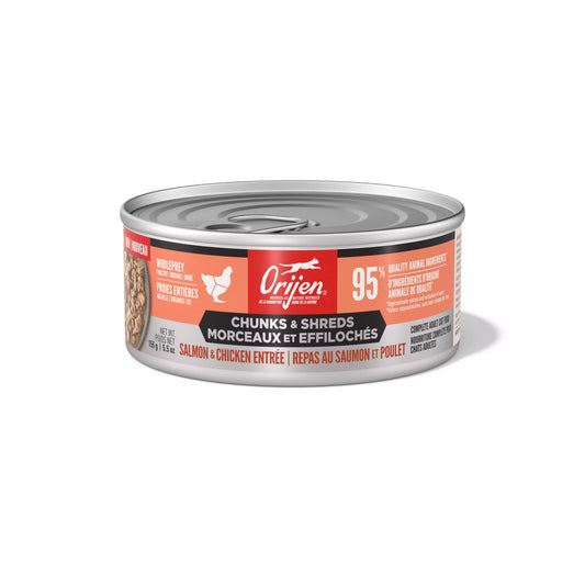 ORIJEN Chunks + Shreds Wet Cat Food Salmon + Chicken Entrée 155g