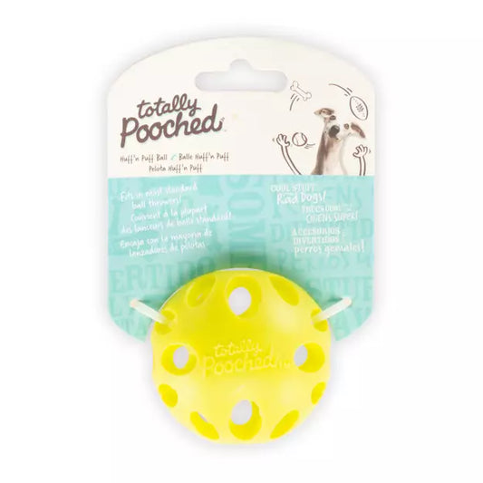 Totally Pooched Huff'n Puff Rubber Ball, Teal