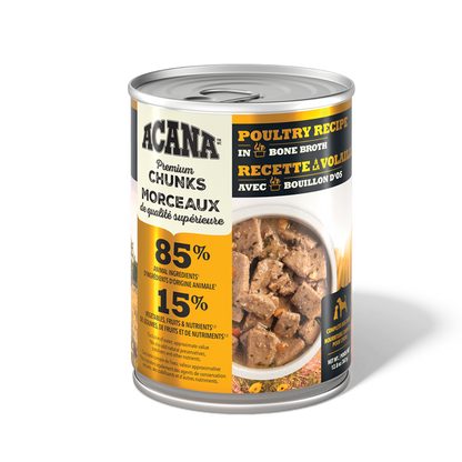 ACANA Premium Chunks Wet Dog Food Poultry Recipe in Bone Broth 363g