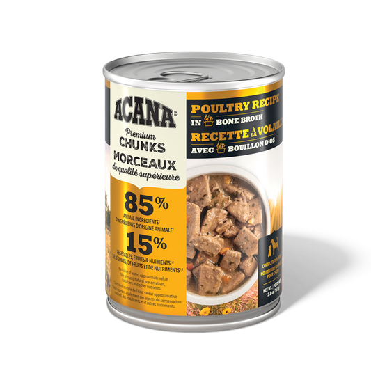 ACANA Premium Chunks Wet Dog Food Poultry Recipe in Bone Broth 363g