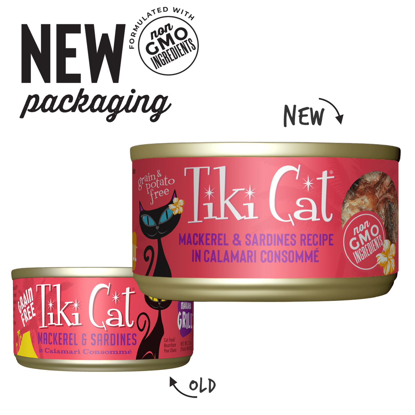 Tiki Cat® Grill™ Mackerel & Sardines Recipe in Calamari Consommé Wet Cat Food