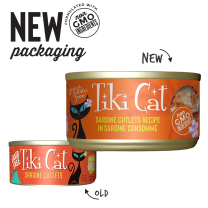 Tiki Cat® Grill™ Sardine Cutlets Recipe in Sardine Consommé Wet Cat Food