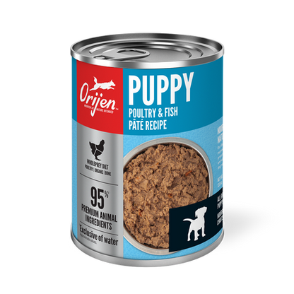 ORIJEN Premium Wet Dog Food Puppy Poultry + Fish Pate Recipe 363g