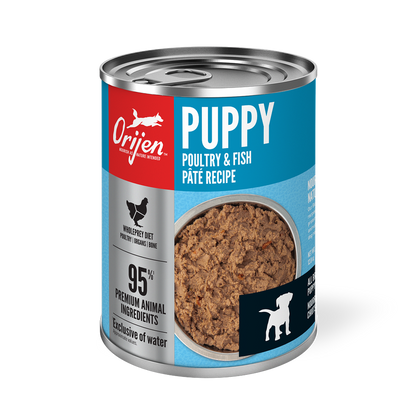 ORIJEN Premium Wet Dog Food Puppy Poultry + Fish Pate Recipe 363g