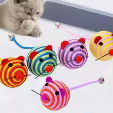 Interactive Cat Toy Plush Mouse with Bell for Indoor Cats and Kittens