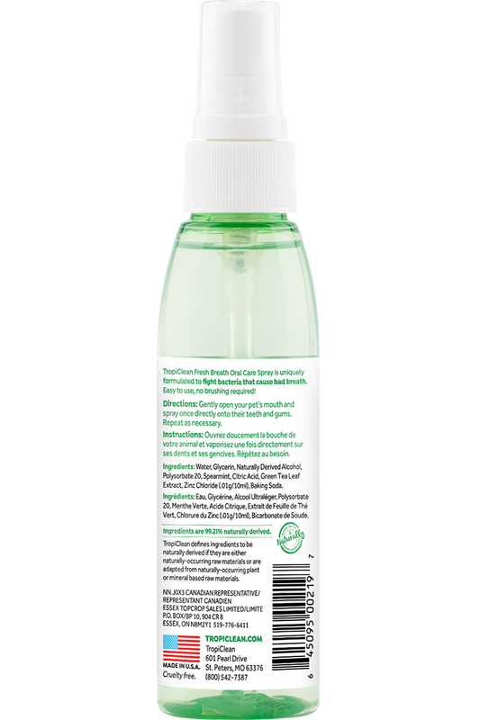 Tropiclean Fresh Breath Oral Care Spray for Pets 4oz