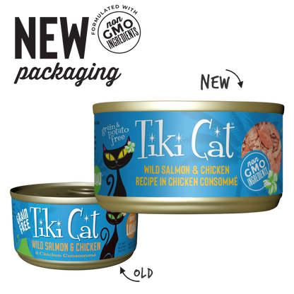 Tiki Cat® Luau™ Wild Salmon & Chicken Recipe in Chicken Consommé Wet Cat Food