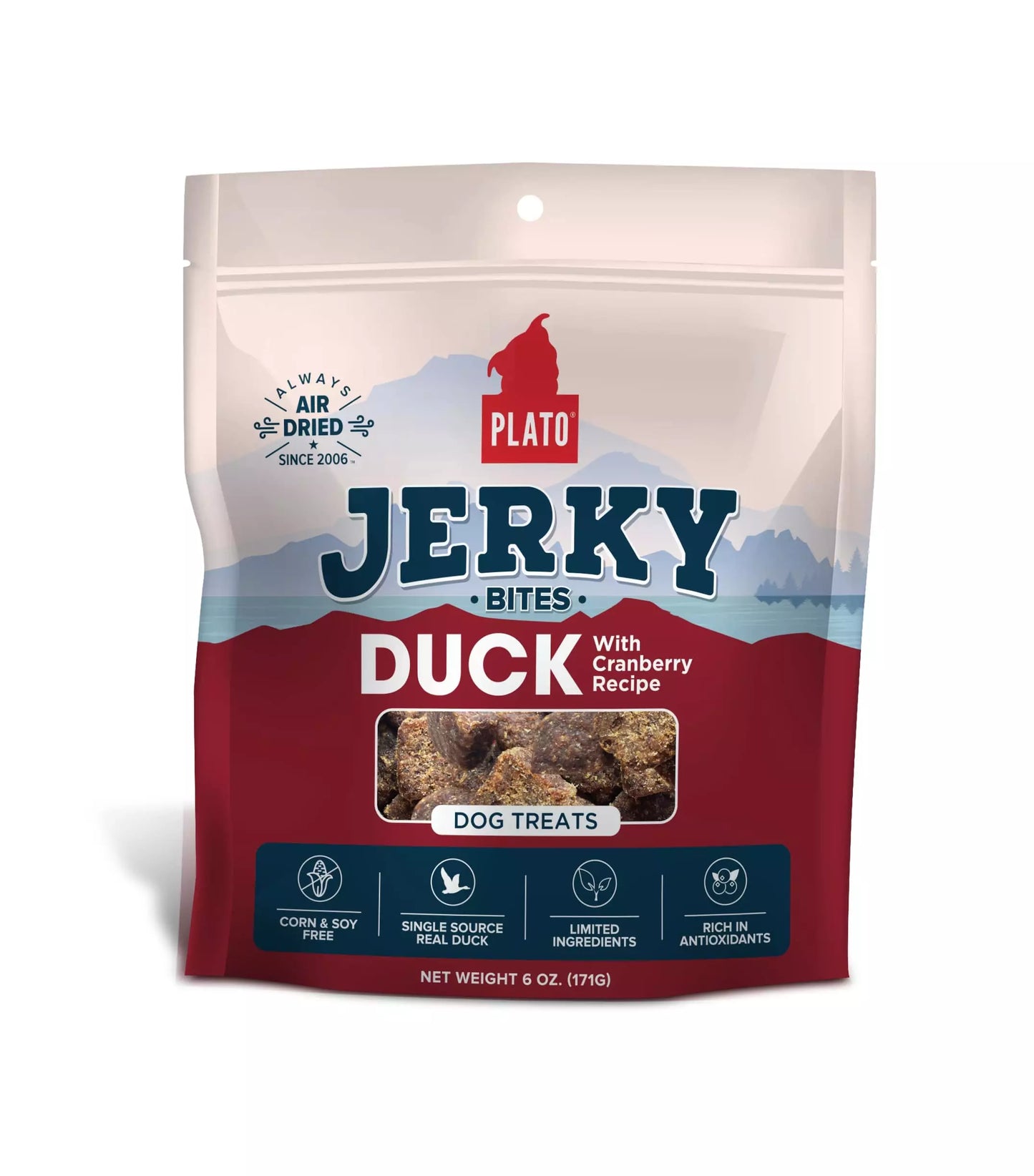 Plato Pet Treats Jerky Bites - Duck with Cranberry 170g