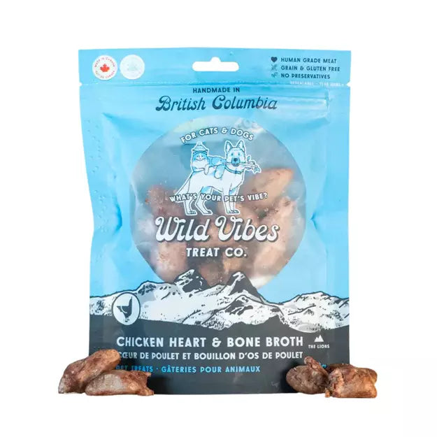 Wild Vibes Chicken Heart & Bone Broth Treats 68g