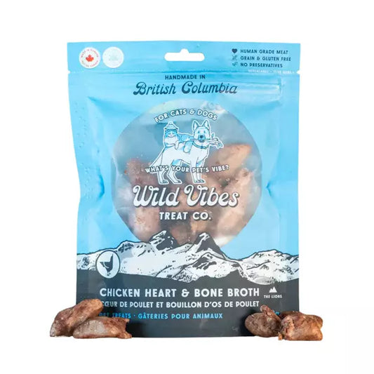 Wild Vibes Chicken Heart & Bone Broth Treats 68g