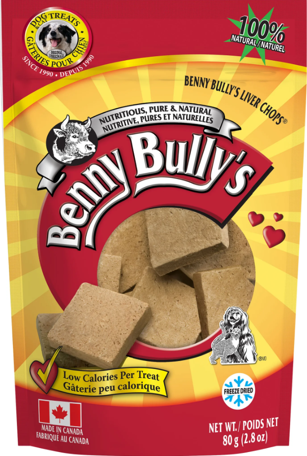 Benny Bullys Liver Chops Original Dog 80g