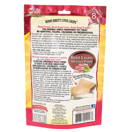 Benny Bullys Liver Chops Original Dog 80g