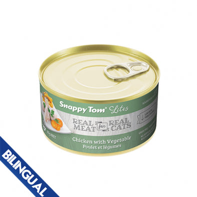 Snappy Tom® Lites Chicken with Vegetables Wet Cat Food 24 x 85 gm SNAPPY TOM® LITES CHICKEN WITH VEGETABLES WET CAT FOOD