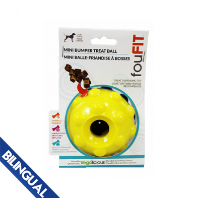 foufouBRANDS™ fouFIT™ Bumper Treat Ball Treat Dispensing Toy for Dogs