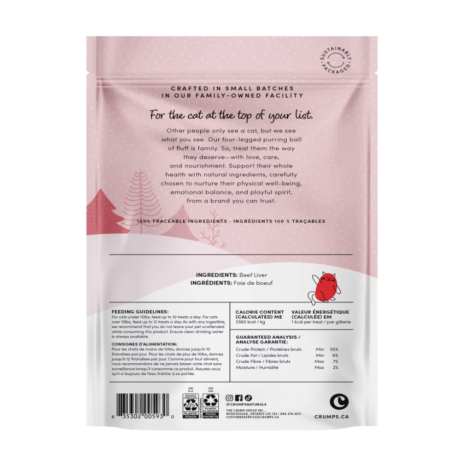 Crumps Holiday Festive Freeze Dried Beef Treats Cat 30g